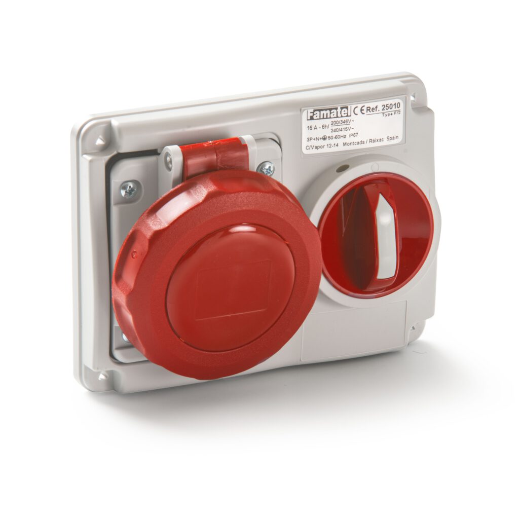 Base interblocante empotrar horizontal 16A/32A IP67