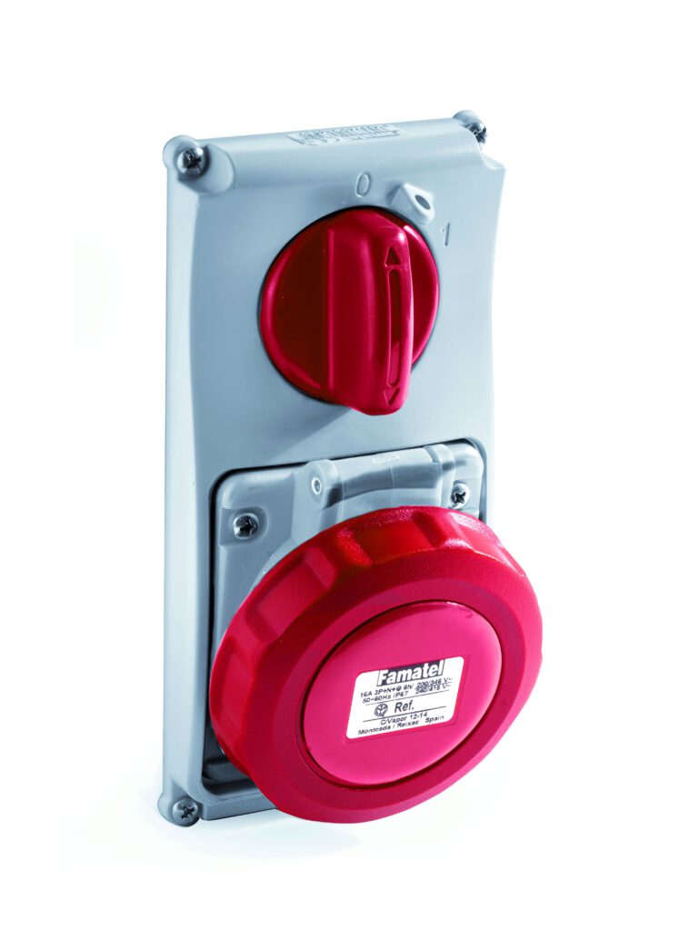 Base interblocante empotrar vertical 3h 32A IP67