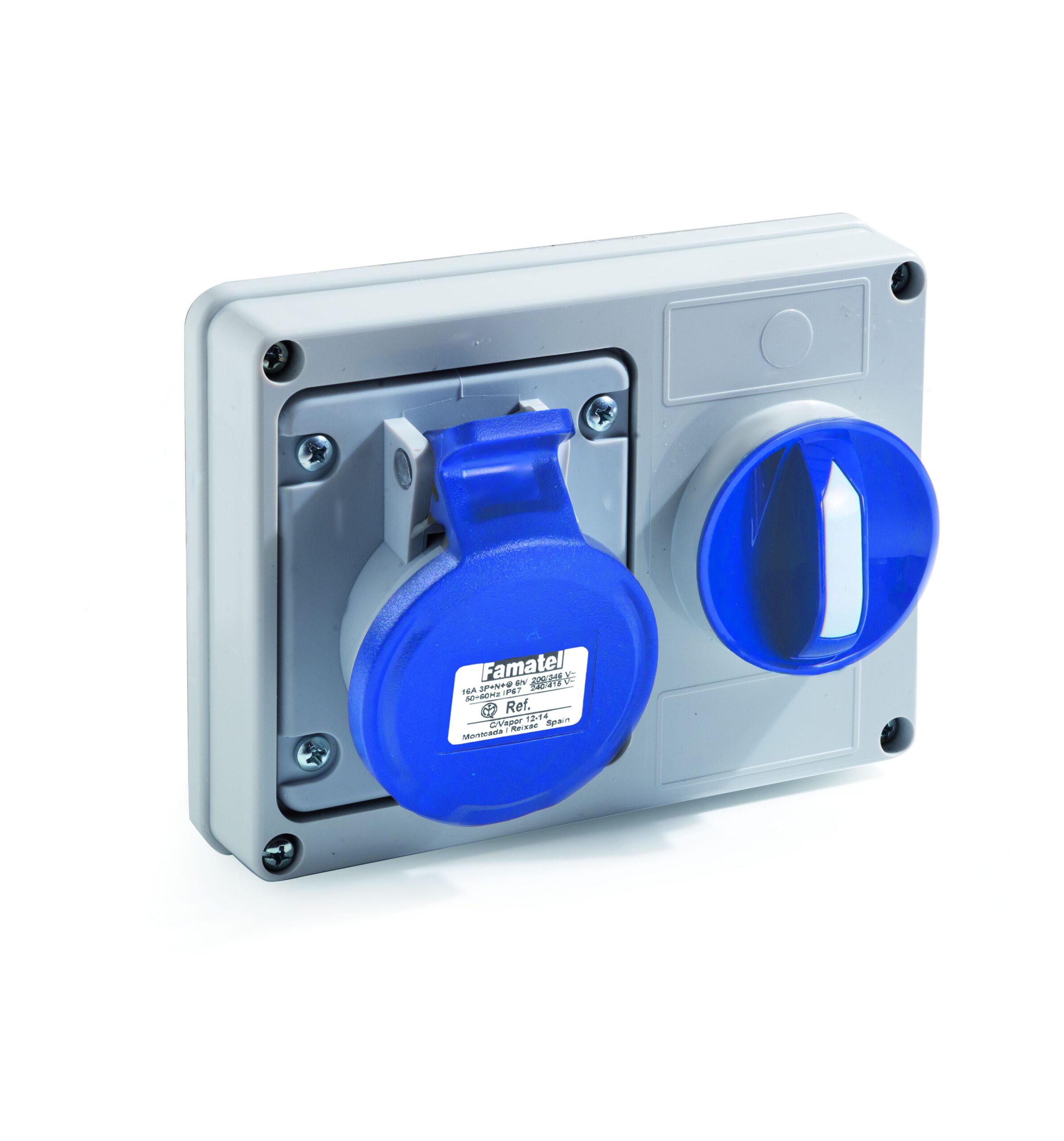 Base interblocante empotrar horizontal 16A/32A IP54