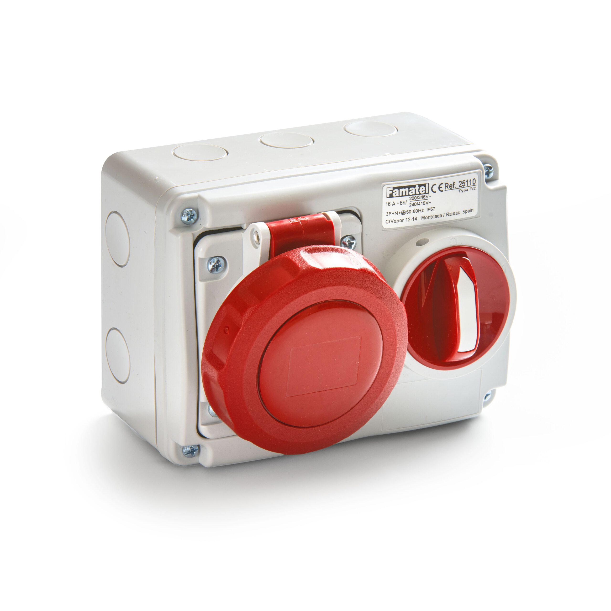 Base interblocante superficie horizontal 3h 32A IP67