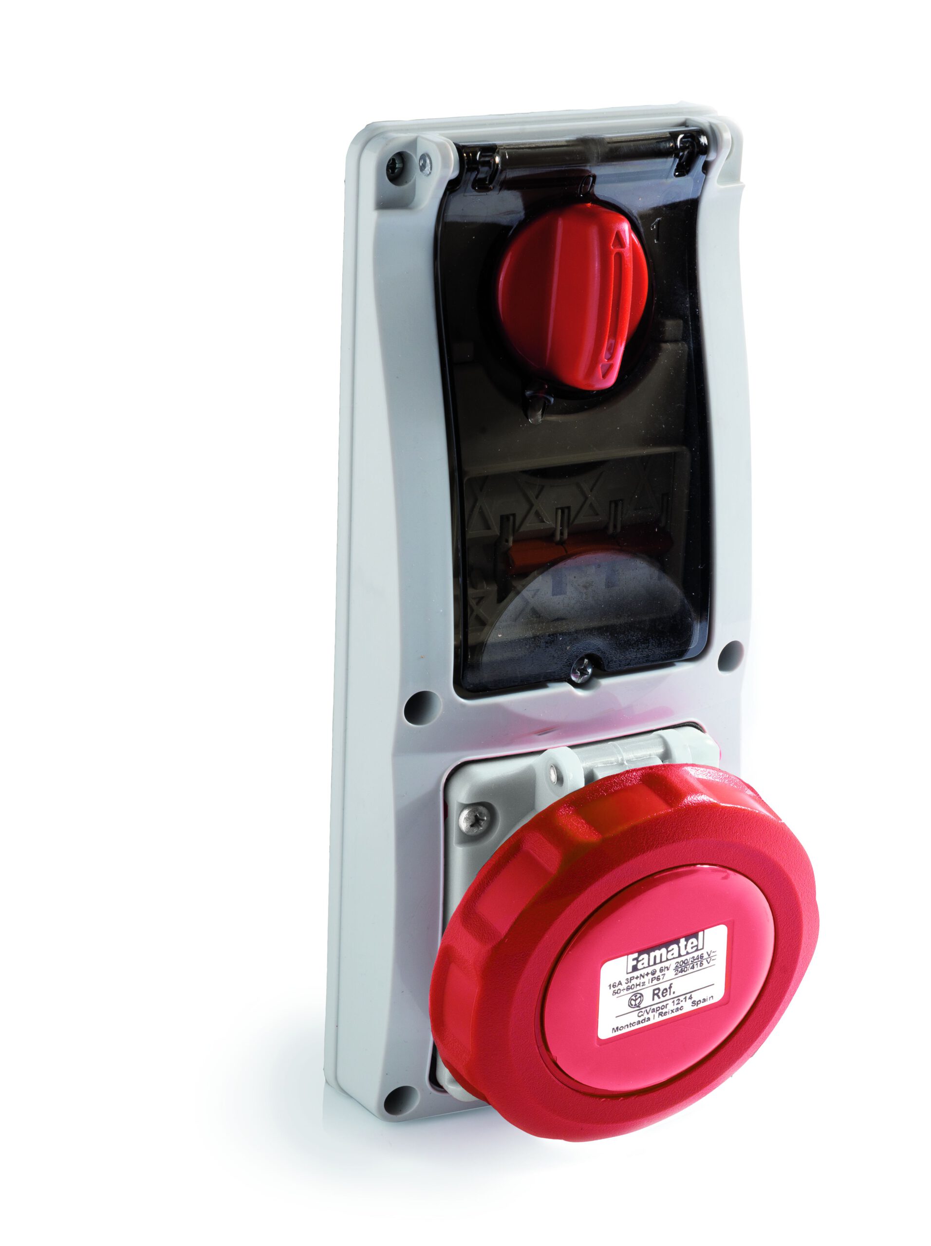 Base interblocante empotrar con magnetotérmico 63A IP67