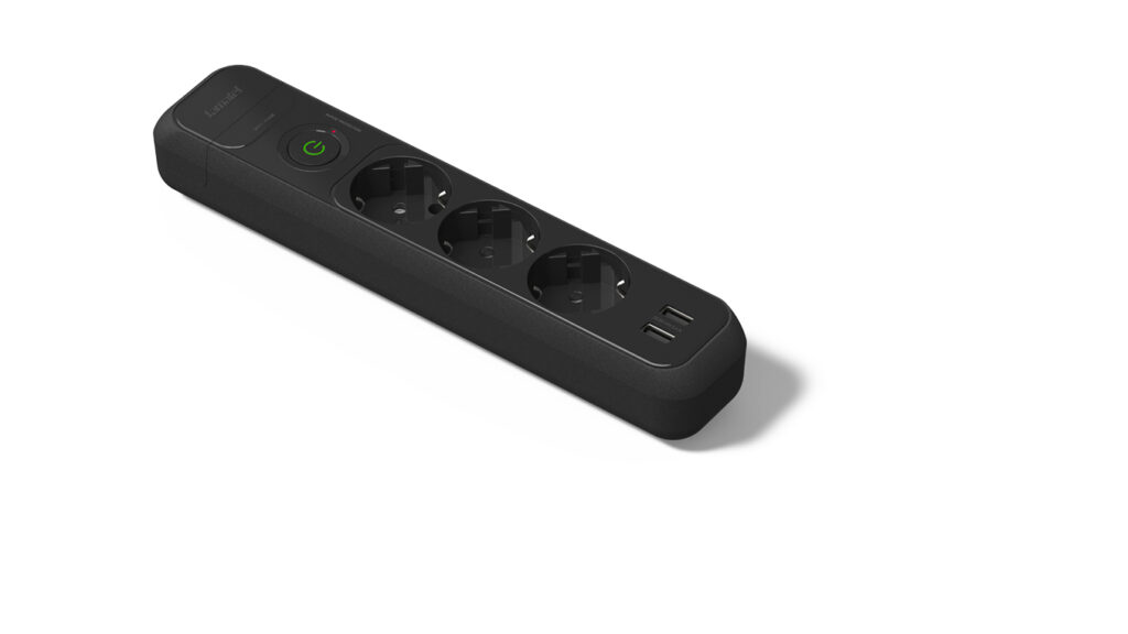 Base 3 tomas 16A, interruptor + 2 USB