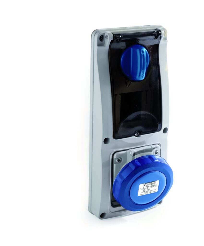 Base interblocante empotrar carril DIN 16A/32A IP54