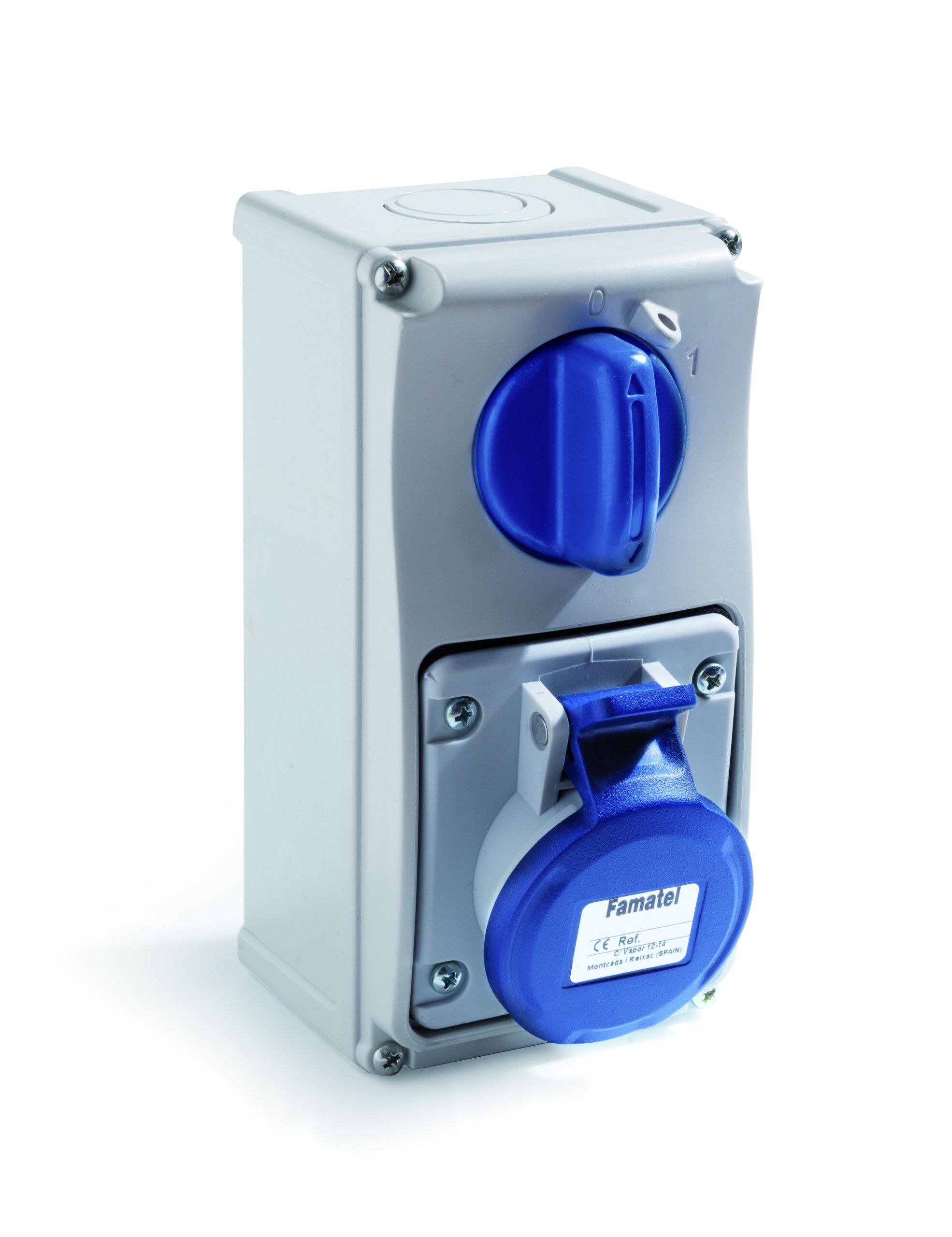 Base interblocante superficie vertical 16A/32A IP54