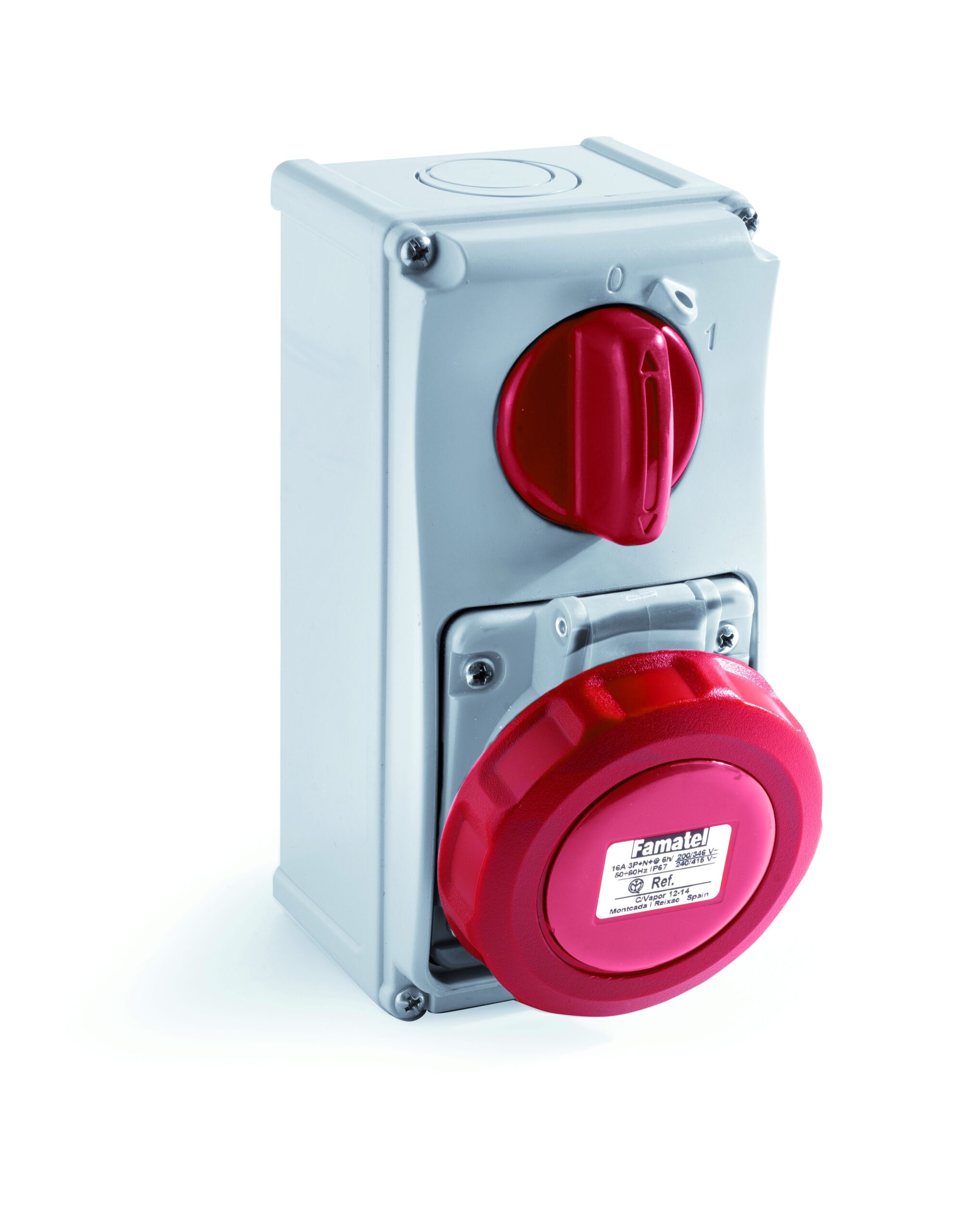 Base interblocante superficie vertical 3h 32A IP67