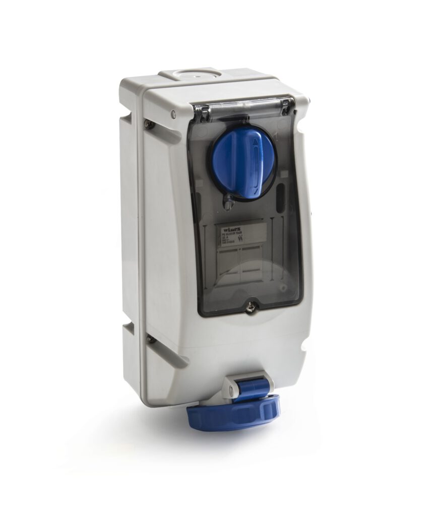 Base interblocante superficie carril DIN 16A/32A IP67