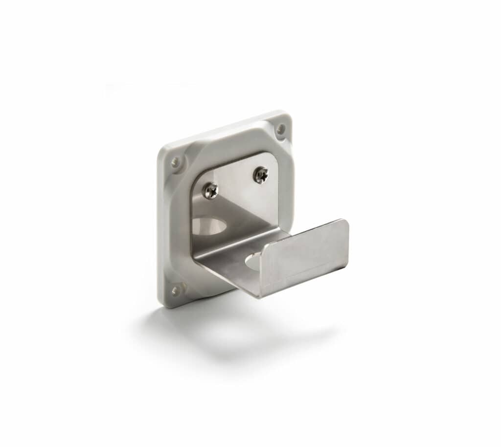 Placa metálica con soporte