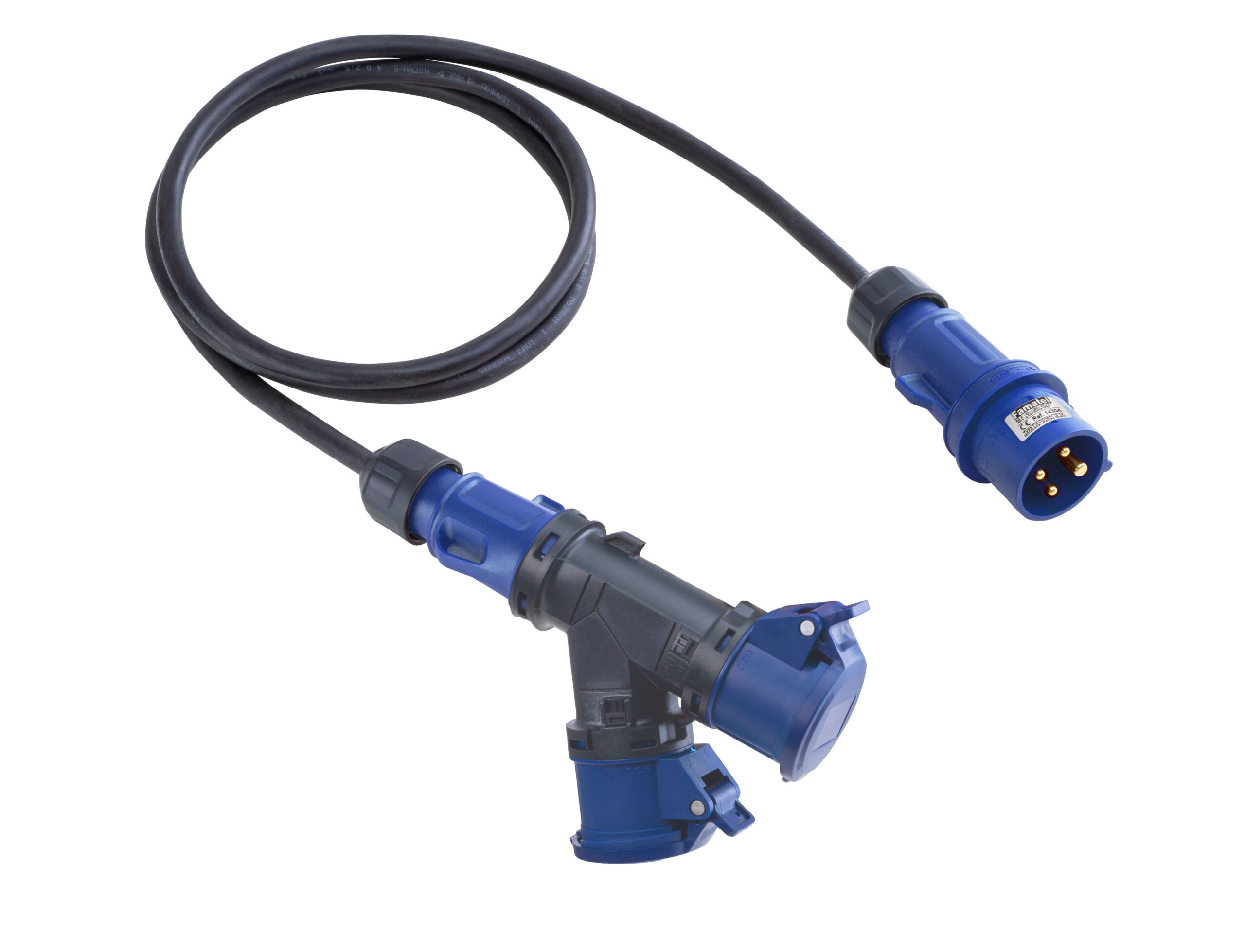 Adaptador 2 bases con 2m prolongación IP54