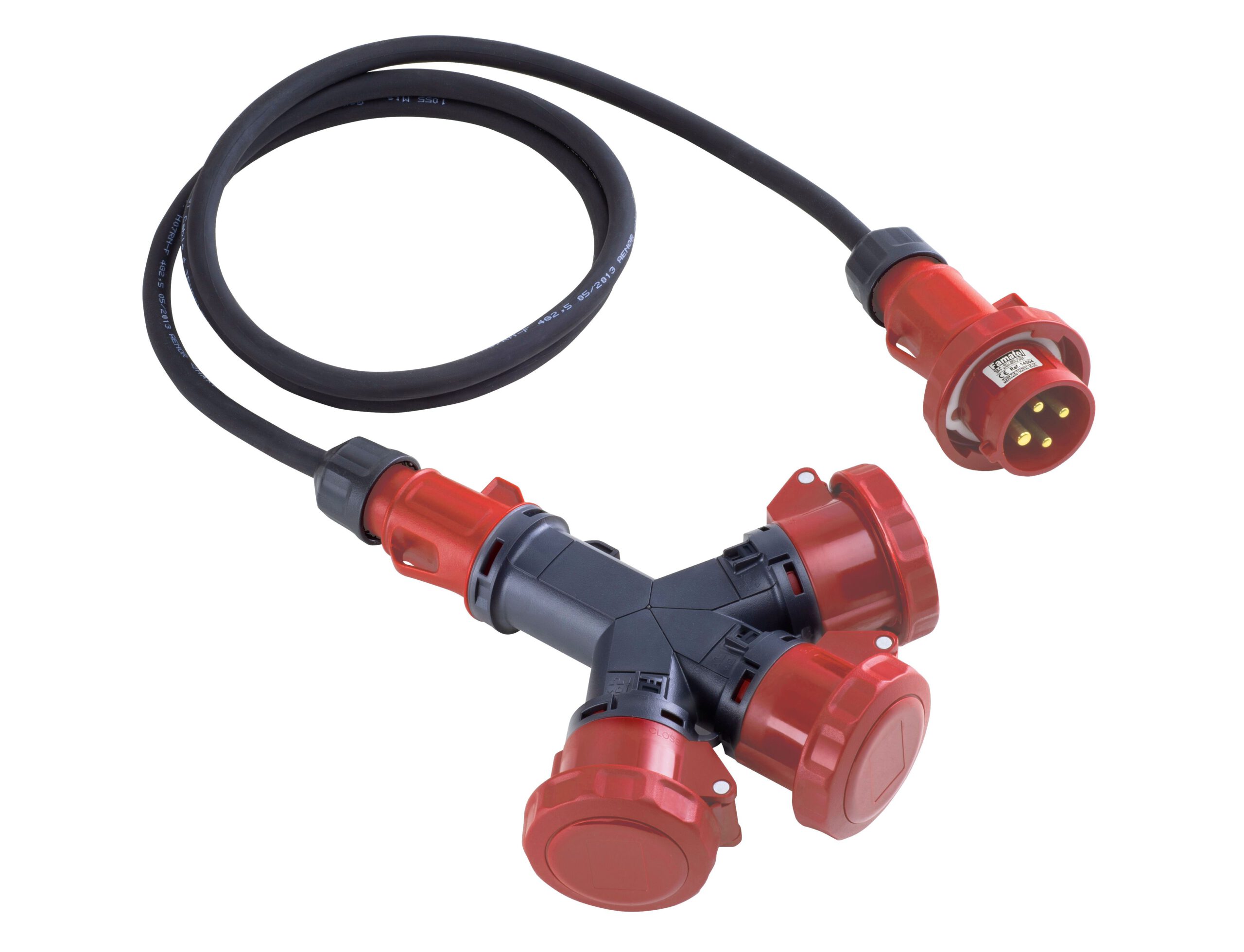 Adaptador 3 bases con 2m prolongación IP67