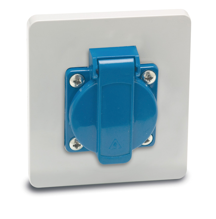 Placa con base schuko IP54