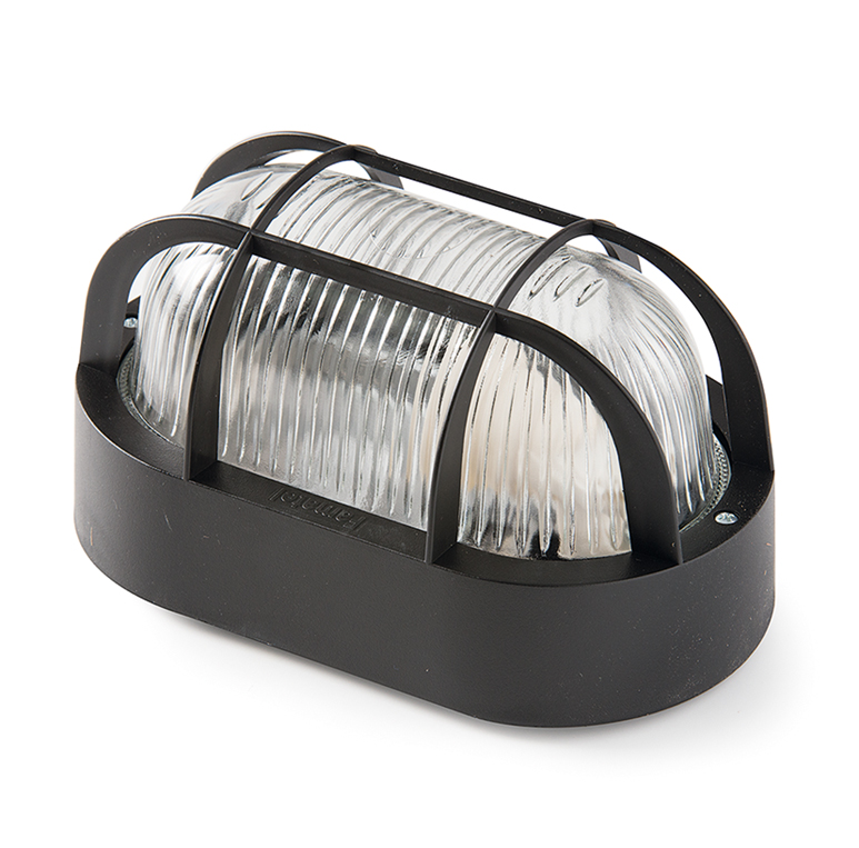 Aplique oval IP44 negro