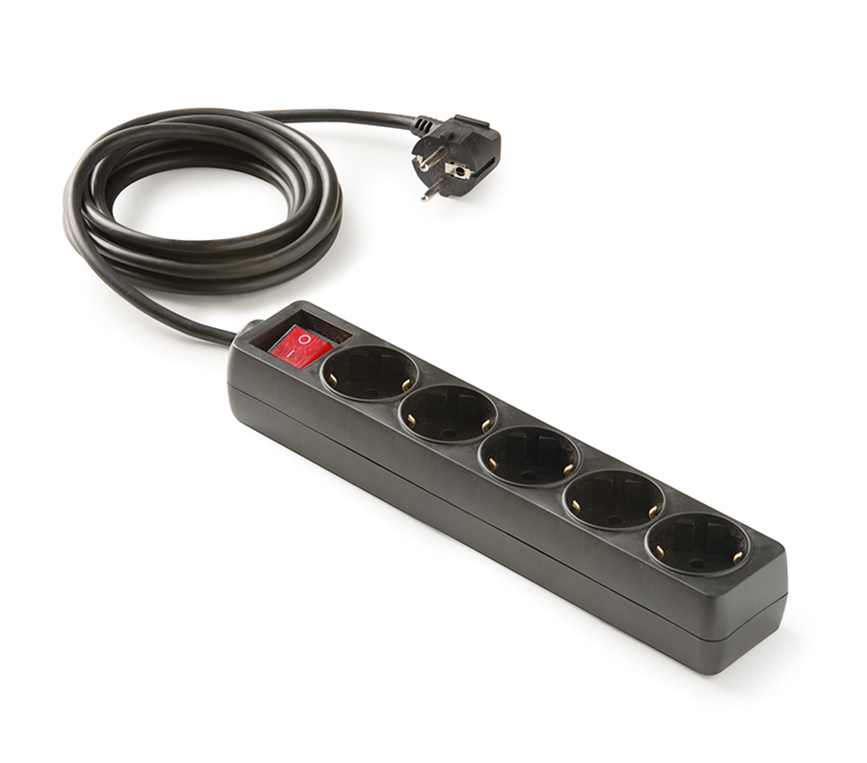 Base 5 tomas 16A e interruptor + 1.5m cable