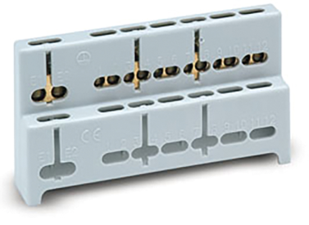 Soporte regleta de neutro y tierra + 1 regleta RG-12